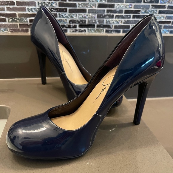 Jessica Simpson Shoes - Jessica Simpson Elegant Navy Patent High Heel Pumps | Round Toe Size 7 | New